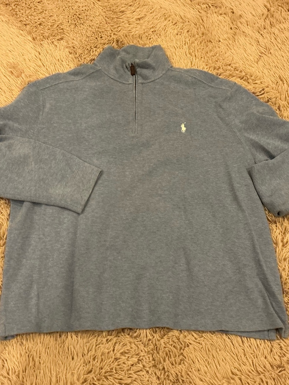 Ralph Lauren Light Blue Quarter-Zip Pullover Sweater